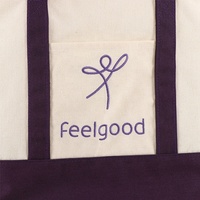 Tas Tote Kanvas Tebal Bordir Logo Custom Simplicity Sehari-hari Kapasitas Besar dengan Kantong Luar