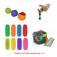 Jouets sensoriels texturés en silicone, cube anti-stress, balle anti-stress pour la thérapie de l'autisme, TDAH, adultes, enfants, jouets éducatifs Montessori