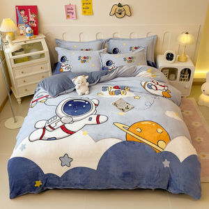 أغطية سرير شتوية دافئة للأطفال من المخمل المرجاني الصوفي الكرتوني للشتاء - Product Image 2