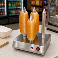 Chauffe-pains à hot-dogs électrique professionnel en acier inoxydable à 4 fentes, 300W, pour les snack-bars et les stands de restauration rapide
