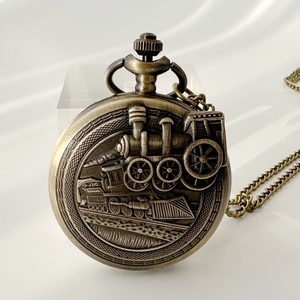 นาฬิกาพกควอตซ์สไตล์สตีมพังก์แบบเรโทร พร้อมสายคล้องสำหรับผู้หญิง - Product Image 2