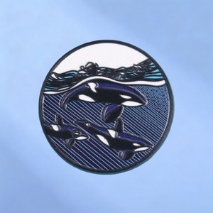 Pin Esmaltado Minimalista <span class=keywords><strong>de</strong></span> Familia <span class=keywords><strong>de</strong></span> Orcas, Broche Estilizado <span class=keywords><strong>de</strong></span> Ballena <span class=keywords><strong>Asesina</strong></span> - Product Image 2