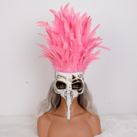 Máscara de Doctor de la Peste Personalizada con Tocado de Plumas, Disfraz de Carnaval Veneciano, Máscara de Nariz Larga para Fiestas y Festivales, Venta al Por Mayor