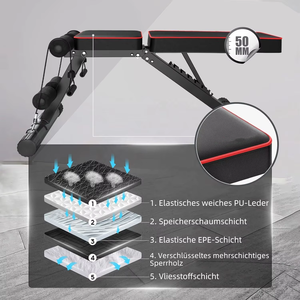 Panca pieghevole con telaio in acciaio polifunzionale per Trainer addominale inclinato a 6 vie e schienale regolabile/3 vie Unisex - Product Image 4