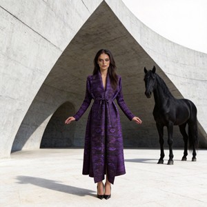 Abaya de Poliéster con Estampado Plisado, Elegante y de Lujo para Mujeres Musulmanas, con Tela de Alta Calidad, Venta al Por Mayor Personalizada - Product Image 4