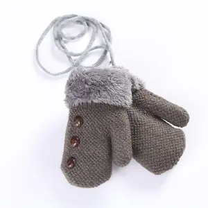 Kinderen Herfst Winter Gebreide Warme Handschoenen Meisjes Jongens Baby Patchwork Outdoor Wanten Kinderen Wollen Handschoenen Groothandel