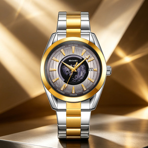 Montre automatique de luxe pour homme, ODM/OEM, logo personnalisé, étanche 30M, bracelet en acier inoxydable, cadran analogique, montre-bracelet pour affaires, vente en gros - Product Image 1