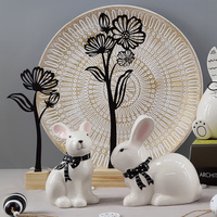 Moderne Kunst Heimdekoration Oster-Party Keramik-Deko Hasen-Handwerk Geschenk Keramik-Hasenfigur