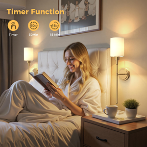 Applique murale rechargeable sans fil à piles avec télécommande, lumière réglable, dorée, pour vente en gros - Product Image 5
