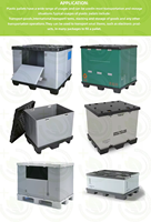 Caisse automobile pliable en polypropylène avec couvercle en carton ondulé, facile à utiliser, boîte palette en plastique polypropylène