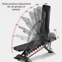 Banc de musculation réglable pour usage domestique et commercial, équipement de fitness pour l'entraînement de force, haltères et supports de musculation