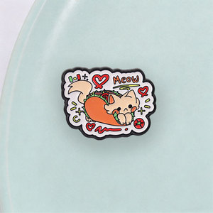 <strong>Taco</strong> Cat Enamel Pin Cute Kitty Inside <strong>Taco</strong> Shell With Heart Meow Lettering Decor Brooch For Jacket Backpack Lapel Accessory - Product Image 3