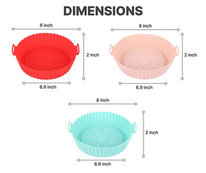 Revestimiento de Silicona Reutilizable para Freidora de Aire, Antiadherente, Molde de Silicona para Pastel de 8 Pulgadas, Moldes Redondos para Hornear, Molde de Silicona para Hornear - Product Image 3
