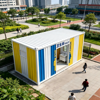 Contenedor de Baño Móvil de Estructura de Acero Moderna y de Lujo con Diseño Transpirable para Uso en Exteriores y Parques
