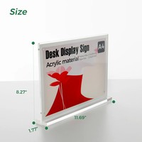 Support de présentation de table en acrylique transparent A4 personnalisé, utilisation verticale et horizontale, support de menu de comptoir, porte-affiche photo