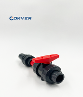 Katup Bola Manual PVC Universal Ukuran Standar COKVER COKVE 2 Arah Sambungan Union Sejati Tahan Suhu Tinggi Segel PTFE 900 PSI