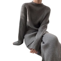Ensembles décontractés pour femmes robe personnalisée automne hiver pull en tricot ensemble de pyjama tricoté femmes pull ensemble hiver laine cachemire ample