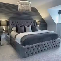 Prix direct usine moderne confortable maison hôtel Double taille doux chambre lit de stockage