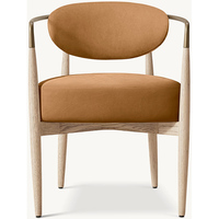 Chaise de restaurant en bois de luxe moderne, fauteuil de salle à manger rembourré en cuir pour la maison