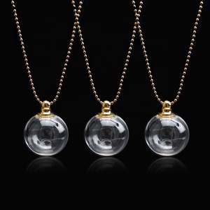 Bola Kaca Kristal Bening Cinnabar Botol Minyak Atsiri Parfum Liontin Kalung untuk Kenang-kenangan Memorial - Product Image 2