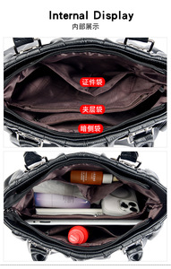 Factory Direct Sale Women's Retro Luxury Handbags Large Capacity Pu Leather Pu Vintage <b>Tote</b> Bag Shoulder Shopping Bag Women - Product Image 6