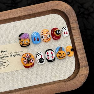 <span class=keywords><strong>Uñas</strong></span> Postizas <span class=keywords><strong>de</strong></span> Alta Calidad para Halloween, 10 Piezas, Diseño Único, Puntas Cortas, <span class=keywords><strong>Acrílicas</strong></span>, Hechas a Mano, para Damas - Product Image 4