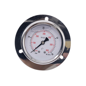 เกจวัดน้ำมัน Godeson GM03SLF-A ขนาด 2.5 นิ้ว ทำจากสแตนเลส บรรจุน้ำมัน พร้อมหน้าแปลนทองเหลืองแบบยึดด้านล่าง ขนาด 100 มม. แบบติดตั้งด้านหลัง - Product Image 5
