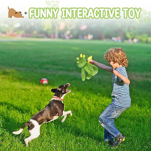 Squeaky sang trọng khủng long với Crinkle giấy nhồi bền vật nuôi tương tác nhai Đồ chơi màu xanh lá cây khủng long hình dạng con chó đồ chơi - Product Image 3