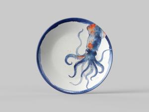 Assiettes de service en mélamine imprimées animaux marins bleus et blancs, incassables et réutilisables, pour barbecue, vente en gros - Product Image 2