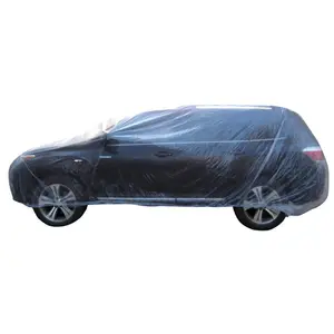 Baixo preço atacado tampa do carro modelo universal transparente plástico descartável pe carro capas para auto