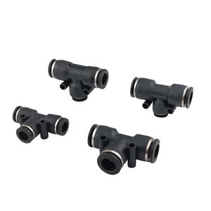 Nouveau raccord en T en laiton et plastique, noir, raccord pneumatique à connexion rapide pour tuyaux PE4/6/8/10/12/14/16 - Product Image 2