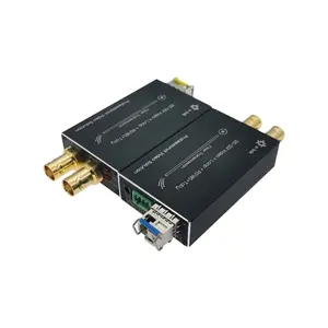 Konverter serat SDI 12G, dengan penghitungan dan RS485 SMF konektor serat LC 20KM 12g konverter serat sdi penerima pemancar video