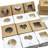 Boîte cadeau en papier kraft à motif marbré en forme de cœur pour savon, bijoux, bonbons