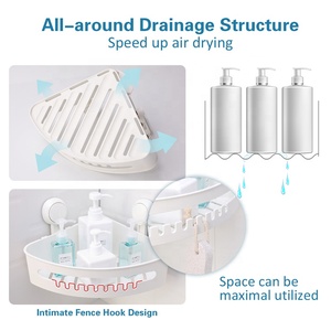TAILI Vacuum Wall Storage <strong>Suction</strong> Cups Shower Caddy <strong>Shelves</strong> Plastic <strong>Bathroom</strong> <strong>Shelves</strong> Shower Organizer Plastic Corner <strong>Shelf</strong> - Product Image 4