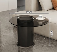 Werkseitig hochwertiger, einfacher und eleganter Couch tisch aus Glas im neuen Stil, runde Form, einfacher und eleganter Couch tisch