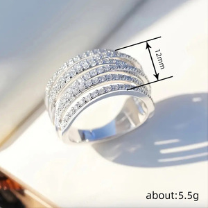 Anello a strati con linee intrecciate, elegante e romantico, accessorio di moda per donna, da indossare tutti i giorni, stile moderno - Product Image 4