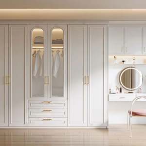 High Quality Simple Wooden Receive <b>Wardrobe</b> Bedroom Furniture Home Factory Customized - Product Image 1