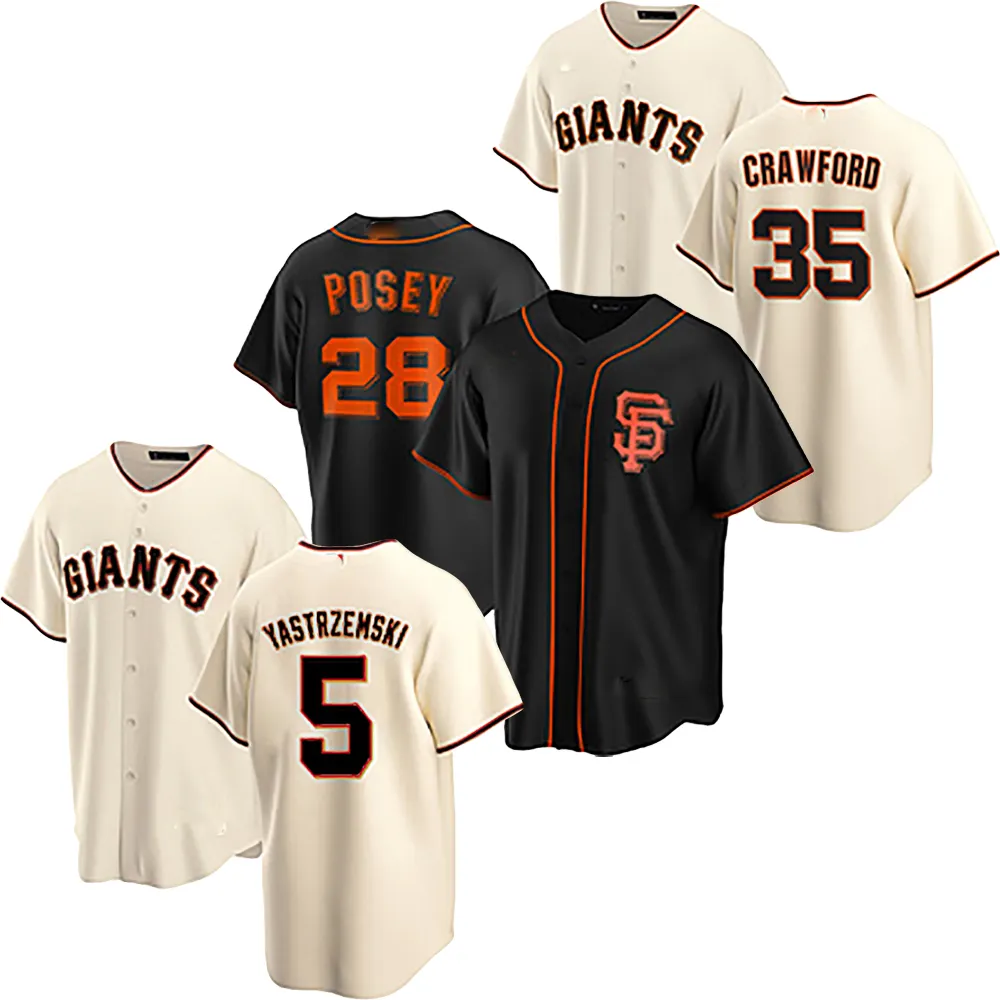 2022 New San Francisco Giants #28 POSEY Baseball Uniform 25 BONDS Fan Version Jerseys 35 CRAWFORD Shirts