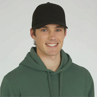 Gorra de Béisbol Casual de 6 Paneles con Logo Ajustable de Algodón Premium para Hombre Hoston, Negra, Talla Única