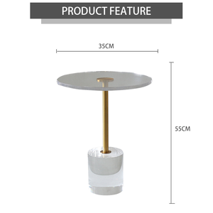 Sang Trọng Vàng Sliver Phong Cách Hiện Đại Ý End Plexiglas Vòng Bên Bàn Đồ Nội Thất Biệt Thự Acrylic Bàn Cà Phê Cho Phòng Khách - Product Image 3