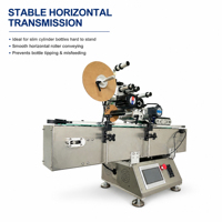 Machine d'étiquetage automatique horizontale pour flacons, ampoules et tubes à essai (diamètre 15-30 mm)