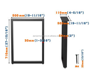 Patas de Mesa de Comedor Negras de Estilo Industrial de Diseño Moderno de <span class=keywords><strong>28</strong></span> Pulgadas, Patas de Banco de Metal para Muebles, Patas de Escritorio de Madera - Product Image 3