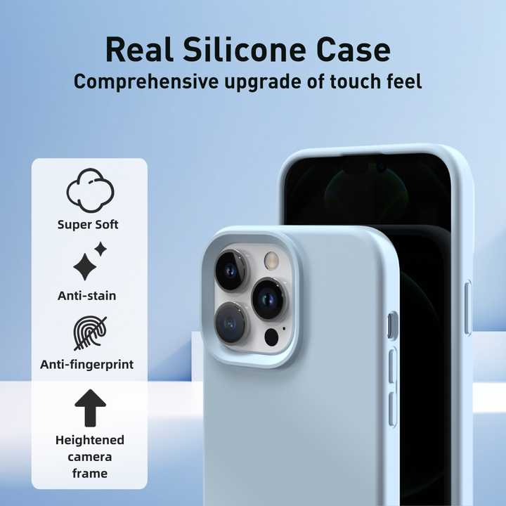 Anti-fingerprint Real Silicone Graphic Customization Protective Cover Full Covered Soft Microfiber Cloth Case for 15 Pro 14 13
