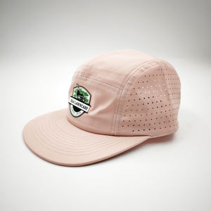 Casquettes d'été en maille de haute qualité pour le camping, en tissu de coton, avec broderie personnalisée et patch en cuir, respirantes, pour le sport et les activités de plein air - Product Image 1