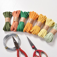 Cordon en coton tressé I-CORD 7 mm, 3m/5m, en lot, pour DIY et cordon de serrage de sweat-shirt, prix de gros