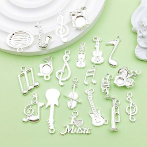 Silver Alloy Musical Instrument Charms For DIY Jewelry Making Pendant Accessories Unisex Everyday Wear - Product Image 4