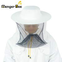 Nouveau Casque d'Apiculteur Menger Bee BH-2 en Coton Blanc 80g Léger et Ventilé Anti-Piqûres avec Voile Intégré – Garantie 6 Mois