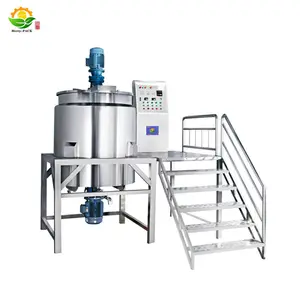 Grease Manufacturing Plant Stainless Steel Soap Liquid Mixing Tank 500L Steam Jacketed Kettle With High Shear Mixer Homogenizer