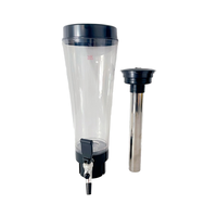 Tour à bière haute en acier inoxydable avec robinets en forme de glaçons, 1,5 L/3 L, distributeur de boissons à bière portable à usage commercial, couleur et logo personnalisables