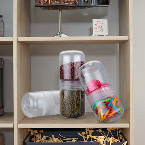 Hũ nhựa PET trong suốt hai mặt, thiết kế sáng tạo, dùng đựng kẹo, hạt, đậu, thực phẩm, trà, hoa, có nắp đậy kín khí. - Product Image 3